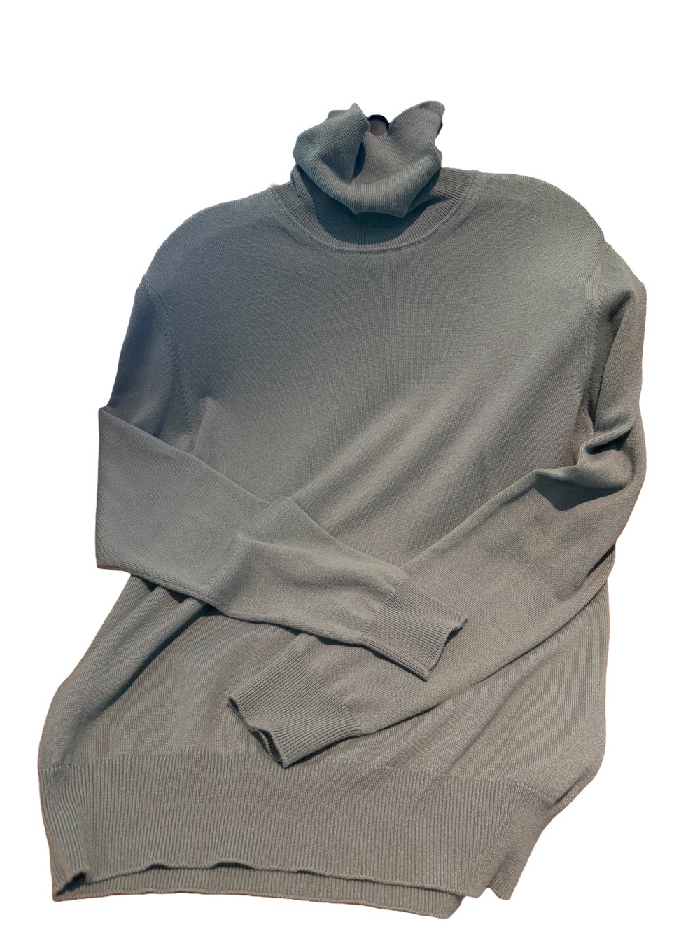 Loro Piana Classic Baby Cashmere Sz 48 Sage Green Turtleneck NWOT